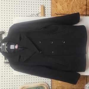 Gap double breast wool blend coat black women's medium great condition